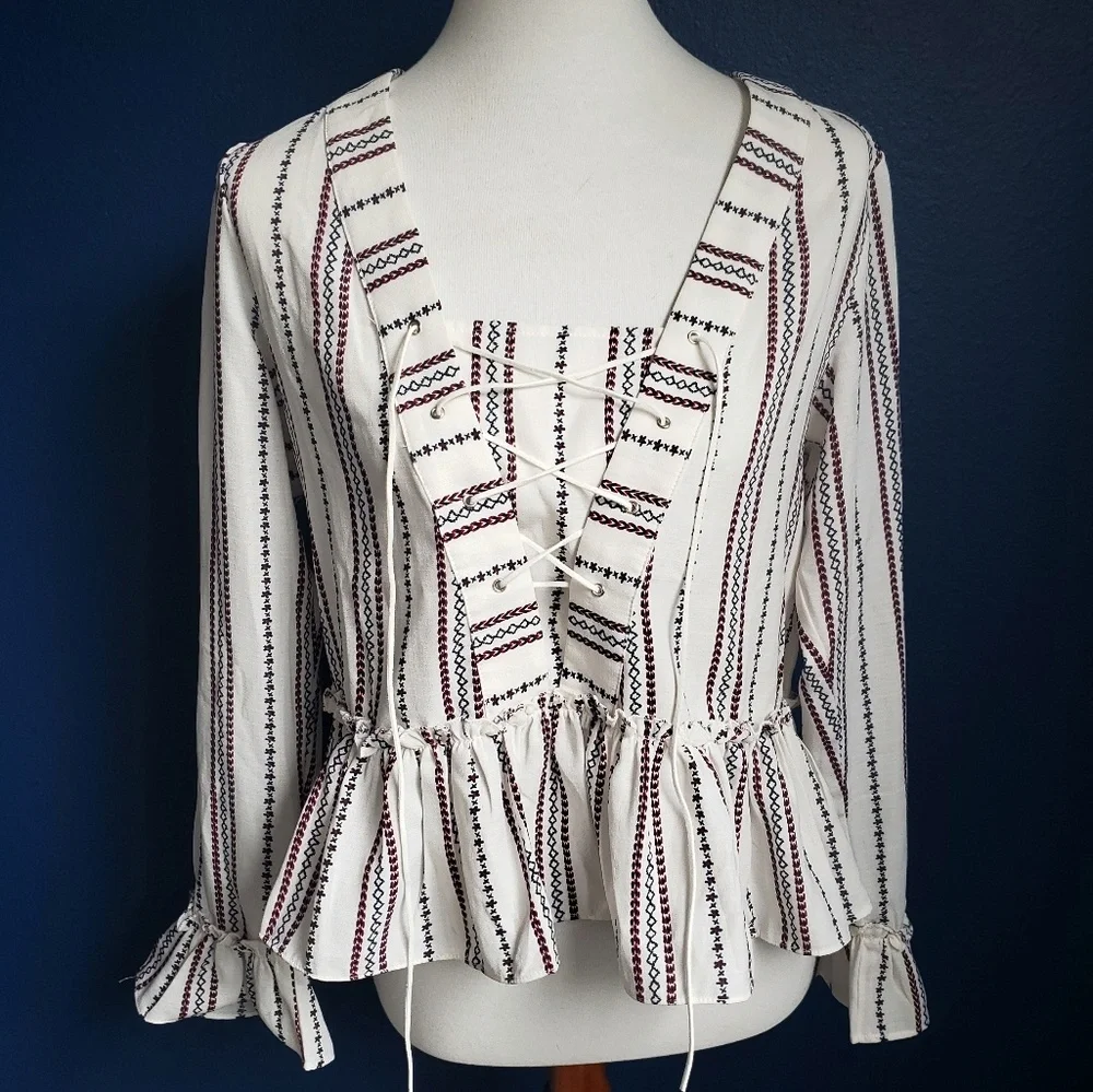 Chloe Oliver Anthropologie Dotted and Striped Top - Picture 6 of 6
